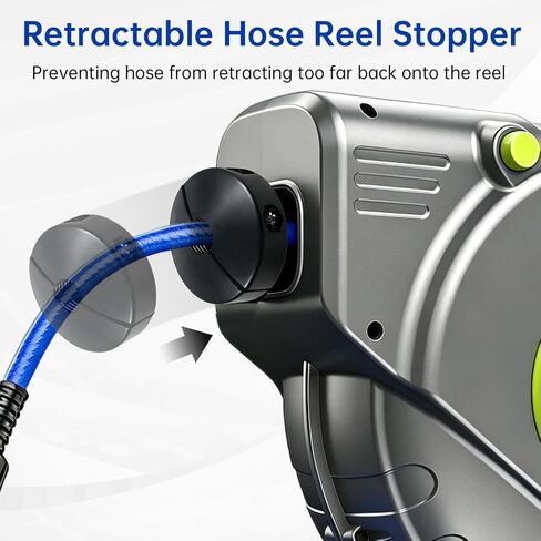 2 Pcs Ball Stopper for 3/8" ID Spring Driven Air Hose Reel, Adjustable Auto Rewind Retractable Hose Reel Stopper, Air Hose Rubber Bumper for 0.57 to 0.63 Inch Hoses in Kuwait