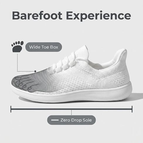 Women Barefoot Shoes, Zero Drop Sole for Walking & Running, Wide Width Casual Gym Shoes in Kuwait