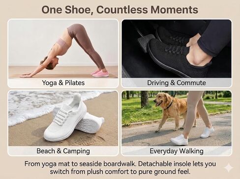 Women Barefoot Shoes, Zero Drop Sole for Walking & Running, Wide Width Casual Gym Shoes in Kuwait