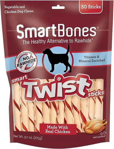 SmartBones Twist Sticks Made with Real Sirloin, 50 Count, Treat Your Dog to a Rawhide-Free Chew in Kuwait