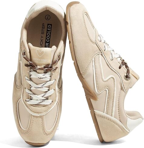LUCKY STEP Women's Retro Fashion Sneakers Thin Sole Casual Walking Shoes Running Gym Workout Classic Tennis Shoes in Kuwait