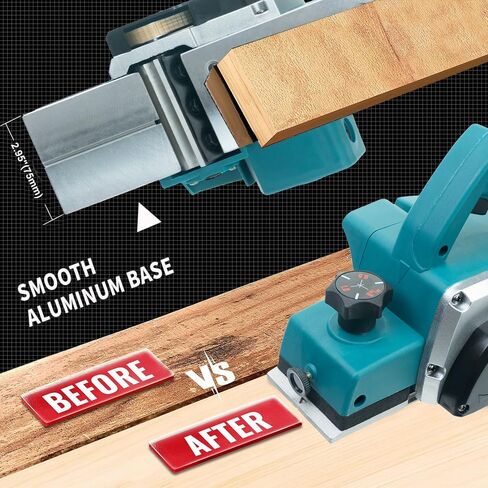 Cordless Hand Planer Adjustable Depth 0-1mm With 2 * 21V Rechargeable Batteries, 16000rpm Hand Planer Woodworking Tools With Safety Lock For Wood Chamfering DIY Models in Kuwait