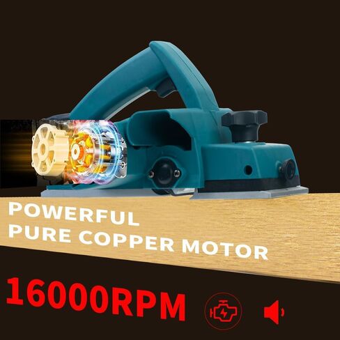 Cordless Hand Planer Adjustable Depth 0-1mm With 2 * 21V Rechargeable Batteries, 16000rpm Hand Planer Woodworking Tools With Safety Lock For Wood Chamfering DIY Models in Kuwait