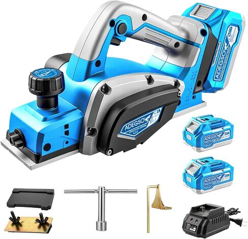 21V Cordless Wood Planer with Brushless Motor 3-1/4 Inch | 15000 RPM Electric Hand Planer with Two 4.0Ah Batteries Power Tool for Woodworking Carpentry Home DIY in Kuwait