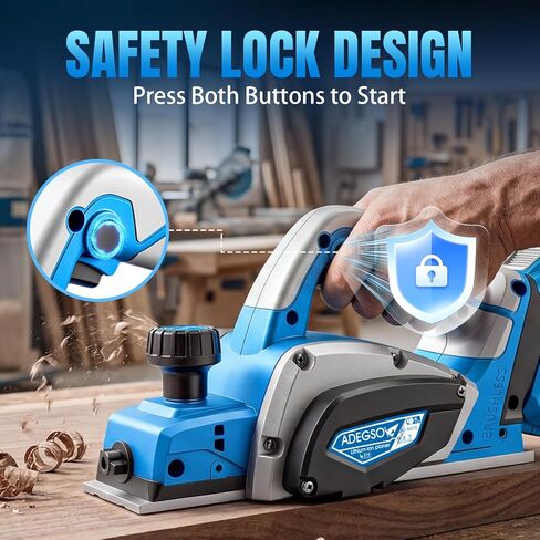 21V Cordless Wood Planer with Brushless Motor 3-1/4 Inch | 15000 RPM Electric Hand Planer with Two 4.0Ah Batteries Power Tool for Woodworking Carpentry Home DIY in Kuwait