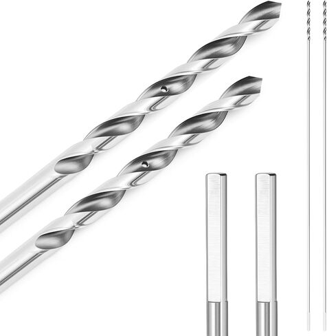 Lounsweer 2 Pack 3/8 x 36 Inch Straight Shank Installer Drill Bit for Wood Extra Long Drill Bits for Wood with Wire Pulling Hole for Woodworking Walls Ceilings Floors in Kuwait