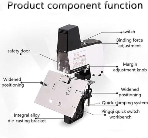 Electric Saddle Stapler,Automatic Rapid Stapler with Pedal,Adjustable Thickness,1-9 Intensity Levels for Flat and Saddle Binding in Kuwait