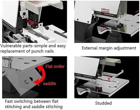 Electric Saddle Stapler,Automatic Rapid Stapler with Pedal,Adjustable Thickness,1-9 Intensity Levels for Flat and Saddle Binding in Kuwait