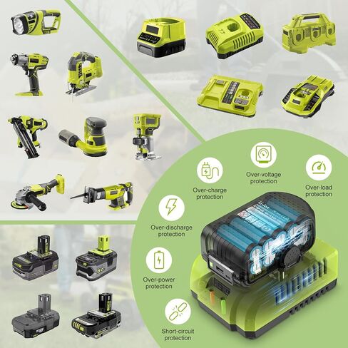 Abeden 18V 4.0Ah Replacement Battery with USB and Charger Combo for Ryobi Battery Charger,Compatible with Ryobi 18 Volt ONE+ System P102 P103 P104 P105 P107 P108 P109 P190 P122 Cordless Tools in Kuwait