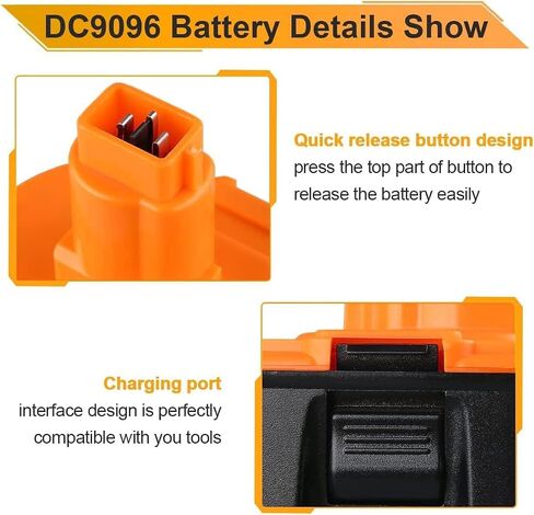 18V Replacement Battery for DeWALT: 18 Volt 5.0Ah XRP DC9096 Ni-Mh Batteries Compatible with DC9098 DC9099 DW9095 DW9096 DW9098 Cordless Power Tool,2 Pack in Kuwait