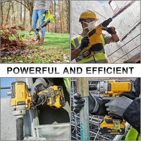 4-Pack 8000mAh Lithium-ion Battery for Dewalt 20V Max Battery – Compatible with DCB200 DCB201 DCB204 DCB206 DCB207 DCB181 DCB180 Series Tools, LED Charge Indicator, Fits Dewalt Power Tools & Chargers in Kuwait