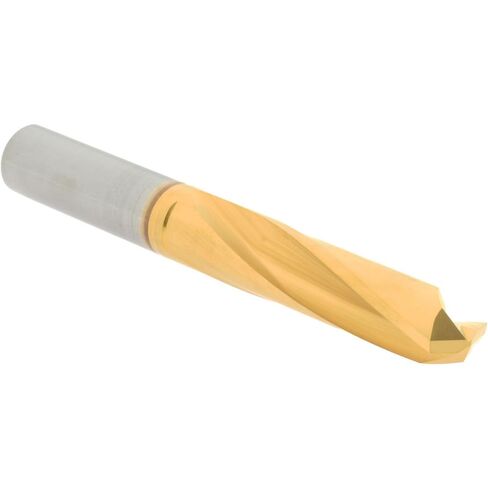 Hertel Solid Carbide Screw Machine Length Drill Bit, 13/32" Diameter, TiN Finish, 135° Point Angle, 3-5/16" OAL, Right Hand Cut, Slow Spiral Flute in Kuwait