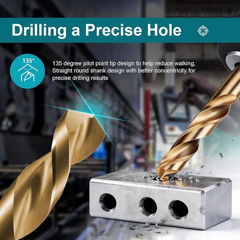 7/8 Inch Cobalt Drill Bit, M35 HSS Twist Drill Bit, 135° Split Point | Reduced Shank, for thick steel plate large hole drilling stainless steel and cast iron applications in Kuwait