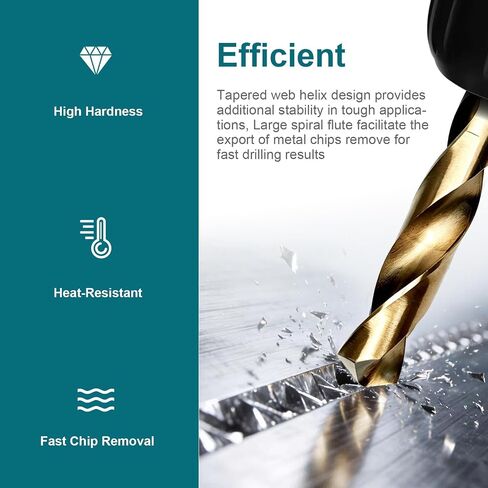 7/8 Inch Cobalt Drill Bit, M35 HSS Twist Drill Bit, 135° Split Point | Reduced Shank, for thick steel plate large hole drilling stainless steel and cast iron applications in Kuwait