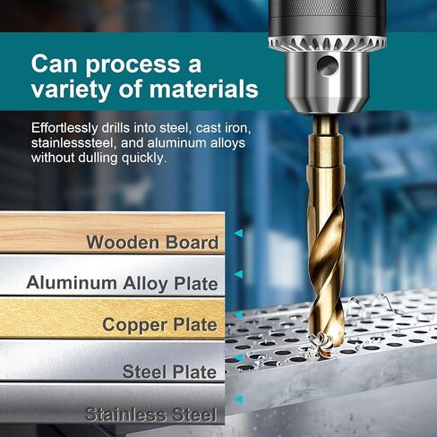 7/8 Inch Cobalt Drill Bit, M35 HSS Twist Drill Bit, 135° Split Point | Reduced Shank, for thick steel plate large hole drilling stainless steel and cast iron applications in Kuwait