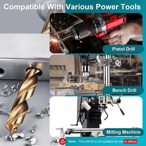 7/8 Inch Cobalt Drill Bit, M35 HSS Twist Drill Bit, 135° Split Point | Reduced Shank, for thick steel plate large hole drilling stainless steel and cast iron applications in Kuwait