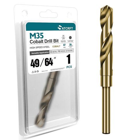 7/8 Inch Cobalt Drill Bit, M35 HSS Twist Drill Bit, 135° Split Point | Reduced Shank, for thick steel plate large hole drilling stainless steel and cast iron applications in Kuwait