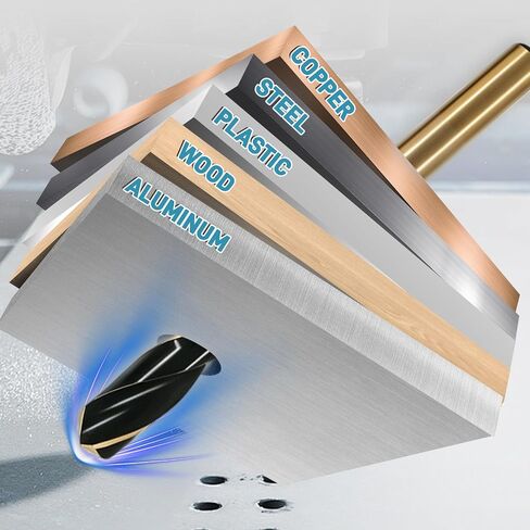 8Pcs M2 HSS Reduced Shank Drill Bit Set 1/2" 135°Split Point 9/16"-1" | Large Drill Bit Set for Metal Silver & Deming Drill Bit Set with Aluminum Case, Heavy Duty Industrial Metal Drill Bits in Kuwait