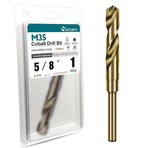7/8 Inch Cobalt Drill Bit, M35 HSS Twist Drill Bit, 135° Split Point | Reduced Shank, for thick steel plate large hole drilling stainless steel and cast iron applications in Kuwait