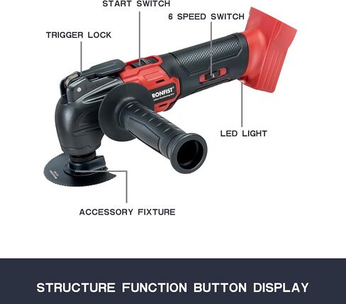 IRONFIST Cordless Oscillating Tools Compatible with MILWAUKEE M18, 6 Speed 8000-20500RPM, Brushless Motor Cordless Multi-Tool for Scraping, Sanding,Cutting Wood (BATTERY NOT INCLUDE) in Kuwait