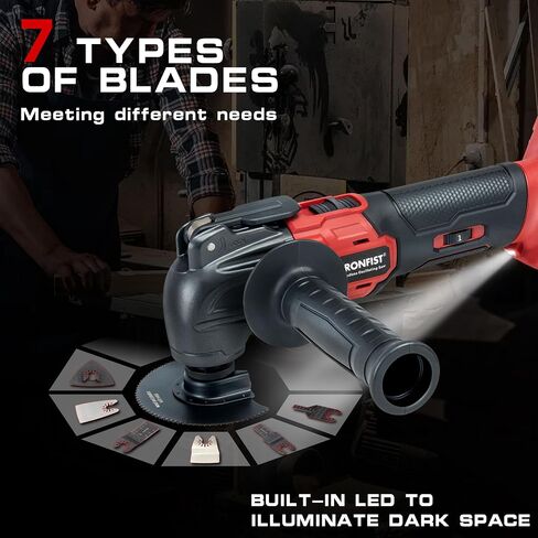 IRONFIST Cordless Oscillating Tools Compatible with MILWAUKEE M18, 6 Speed 8000-20500RPM, Brushless Motor Cordless Multi-Tool for Scraping, Sanding,Cutting Wood (BATTERY NOT INCLUDE) in Kuwait
