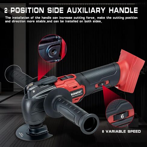 IRONFIST Cordless Oscillating Tools Compatible with MILWAUKEE M18, 6 Speed 8000-20500RPM, Brushless Motor Cordless Multi-Tool for Scraping, Sanding,Cutting Wood (BATTERY NOT INCLUDE) in Kuwait