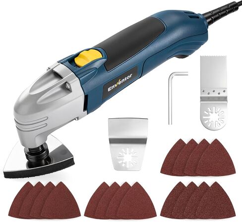 Enventor Multi Tool Saw, 1.6A/200W Electric Oscillating Tool Kit Corded, 22000 OPM, 3° Oscillating Angle Oscillating Saw for Cutting, Scraping, Sanding, Universal Interface in Kuwait