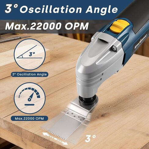 Enventor Multi Tool Saw, 1.6A/200W Electric Oscillating Tool Kit Corded, 22000 OPM, 3° Oscillating Angle Oscillating Saw for Cutting, Scraping, Sanding, Universal Interface in Kuwait