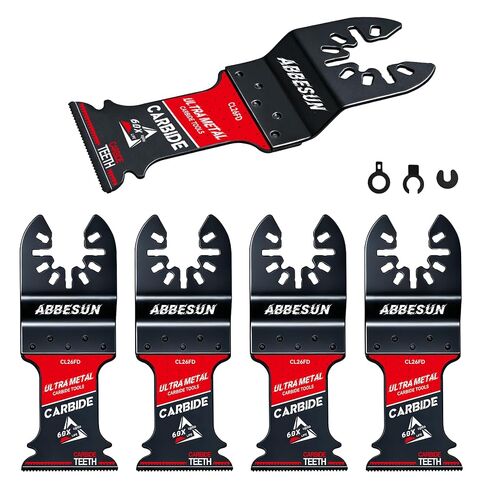4 Pack Upgraded TiCN Carbide Oscillating Saw Blades for Nails Cutting | Heavy Duty Multitool Blades for Hard Metal, Wood, Bolts & Screws, 60X Longer Life, Quick Release, for Dewalt Milwaukee Ryobi in Kuwait