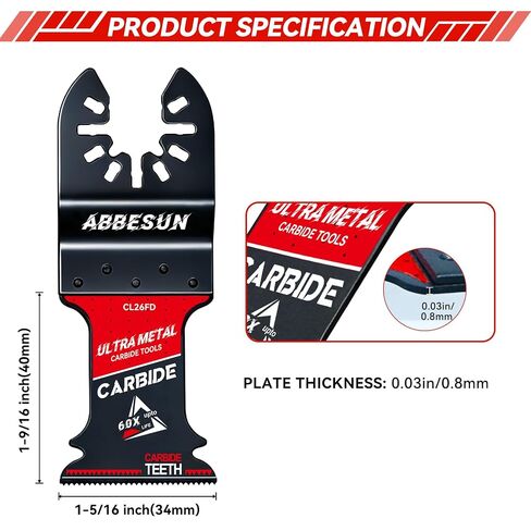 4 Pack Upgraded TiCN Carbide Oscillating Saw Blades for Nails Cutting | Heavy Duty Multitool Blades for Hard Metal, Wood, Bolts & Screws, 60X Longer Life, Quick Release, for Dewalt Milwaukee Ryobi in Kuwait