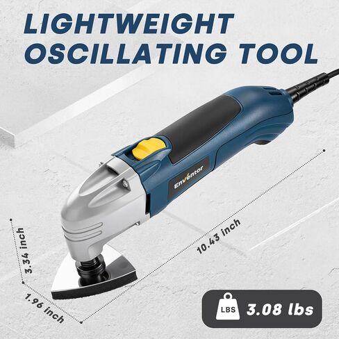 Enventor Multi Tool Saw, 1.6A/200W Electric Oscillating Tool Kit Corded, 22000 OPM, 3° Oscillating Angle Oscillating Saw for Cutting, Scraping, Sanding, Universal Interface in Kuwait