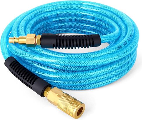 GASHER 1/4'' x 25FT Reinforced Polyurethane Air Hose, Maximum Working Pressure 300PSI,Composed of Brass And Blue PU hose, Easy to Install in Kuwait