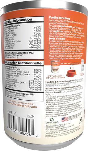Fruitables Pumpkin Digestive Supplement – Made with Pumpkin for Dogs – Healthy Fiber Supplement for Pet Nutrition – 15 ounces in Saudi Arabia