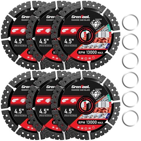 Multipurpose Diamond Blades, 4.5", 3PC, Suitable for Cutting Metal | Metal Cutting, Multi-Purpose Saw Blades, Active Cooling in Kuwait