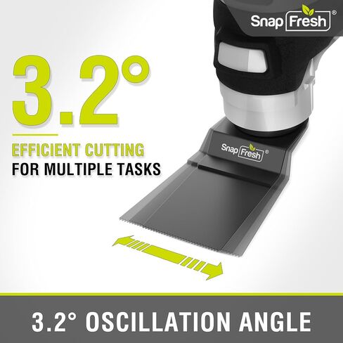 SnapFresh Oscillating Tool, 6-Speed Variable, 20V Cordless Oscillating Multi-Tool with 3.2° Oscillation Angle, 2.0Ah Battery & Charger Included, 20pcs Saw Accessories for Cutting, Sanding and Scraping in Kuwait
