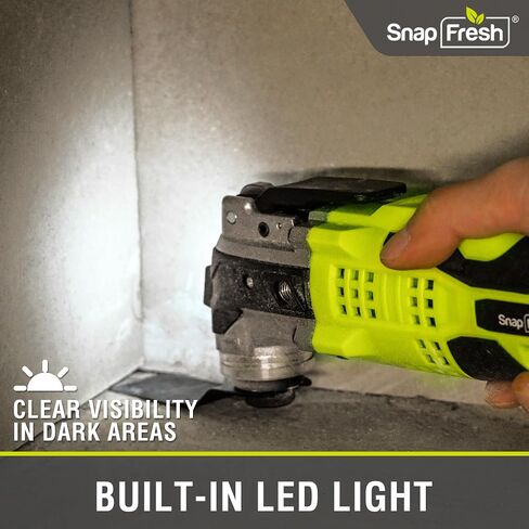 SnapFresh Oscillating Tool, 6-Speed Variable, 20V Cordless Oscillating Multi-Tool with 3.2° Oscillation Angle, 2.0Ah Battery & Charger Included, 20pcs Saw Accessories for Cutting, Sanding and Scraping in Kuwait