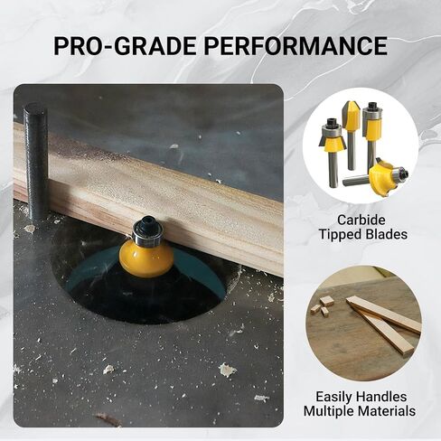 CATITO 100 Pieces Router Bits Set, 1/4" Shank Router Bit, Professional Woodworking Milling Cutter Set, Tungsten Carbide Milling Bit Kits for Professional Woodworking in Kuwait