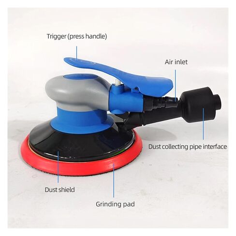 6-Inch 150mm Air Grinder Pneumatic Sander Sandpaper Machine Air Dry Grinding Head Car Grinding Waxing Polishing Abrasive in Kuwait