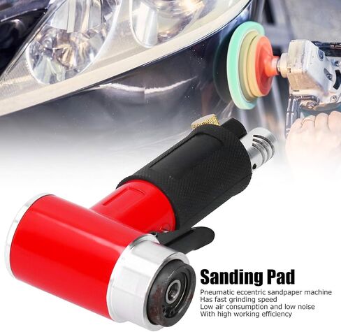 Pneumatic Sandpaper Machine, Eccentric Air Sander with 2/3 in Grinding Pad, Low Noise High - Speed Air Polisher for Mirror Buffing on Metal Furniture Plastic in Kuwait