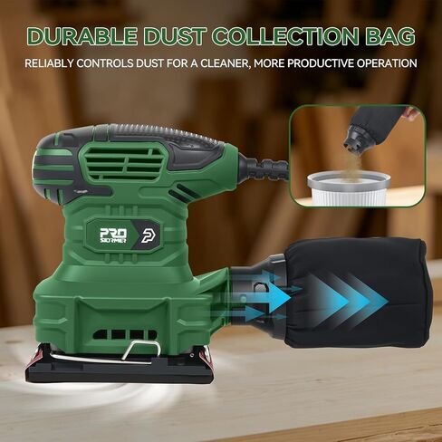 1/4 Sheet Sander, Prostormer 14000RPM Electric Palm Sander | with 21Pcs Sandpapers, Dust Bag for Woodworking, Polishing in Kuwait