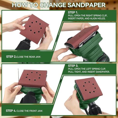 1/4 Sheet Sander, Prostormer 14000RPM Electric Palm Sander | with 21Pcs Sandpapers, Dust Bag for Woodworking, Polishing in Kuwait