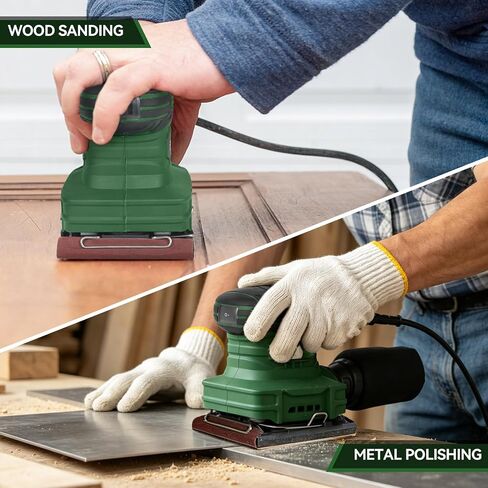 1/4 Sheet Sander, Prostormer 14000RPM Electric Palm Sander | with 21Pcs Sandpapers, Dust Bag for Woodworking, Polishing in Kuwait
