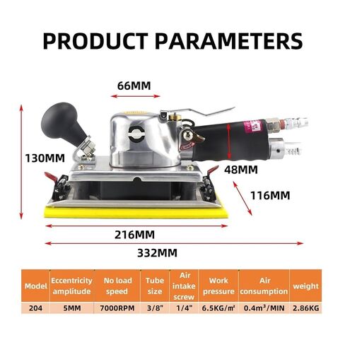 116 * 216mm Pneumatic Air Rectangular Sander with Silencing Smooth Chassis Adjustable Speed Grinder Polisher in Kuwait