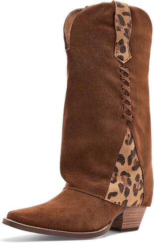 Dingo Womens Wild Thang Leather Snip Toe Pull On Casual Boots Mid Calf Mid Heel 2-3" - Black in Kuwait