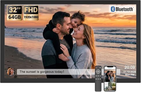 BSIMB Digital Photo Frame 8 inch WiFi Digital Picture Frame with 1280x800 IPS LCD Touch Screen, Auto-Rotate, Slideshow, Easy Setup to Share Photos or Videos Instantly via App/Email from Anywhere in Kuwait