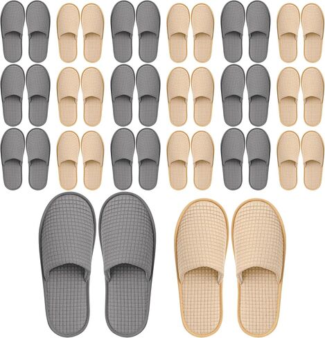12-20 Pairs Disposable Slippers for Guest, Non Slip Reusable Washable Slippers for Women and Men, Breathable House Slippers Indoor Outdoor for Hotel Essentials Shoeless Home Spa Travel in Kuwait