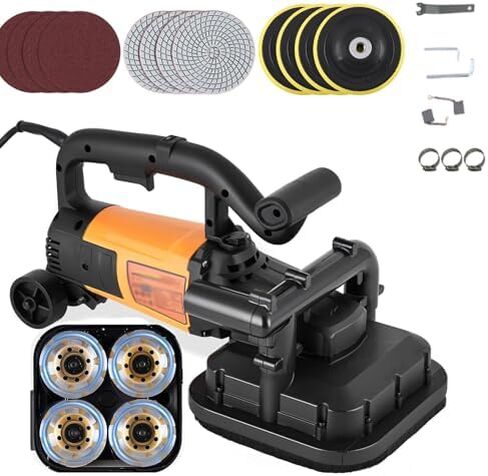 Concrete Grinder Set, Floor Grinder, 3800W Sur-face Planer with Dust Extraction Shroud for Grinding Concrete, Cement, and Marble in Kuwait