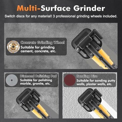 Concrete Grinder Set, Floor Grinder, 3800W Sur-face Planer with Dust Extraction Shroud for Grinding Concrete, Cement, and Marble in Kuwait