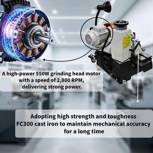 Universal Tool Grinding Machine 56/s 50HC Accessories 220V | FC300 Cast Iron, 2800RPM, For Reamers, gear cutters, end mills, etc, 360 °grinding wheel head, high-precision linear guides in Kuwait