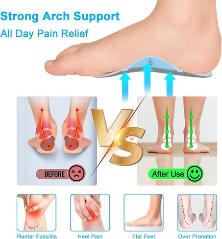 Guamar Removable Arch Support Inserts for Kids: 3 Height Adjustable Orthotic Insoles for Flat Feet Overpronation High Arch Supination Pain Relief Supports Alignment Posture in Children 3/4 in Saudi Arabia